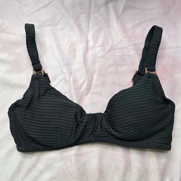 American Eagle Outfitters Other - American Eagle Black Stripe Padded‎ Wired Adjustable Bikini Top Swimwear XS